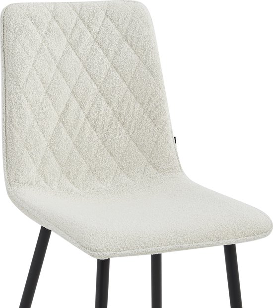Colenis® - Chaise de salle à manger Elise - Lot de 4 - Wit - Bouclé - Industriel