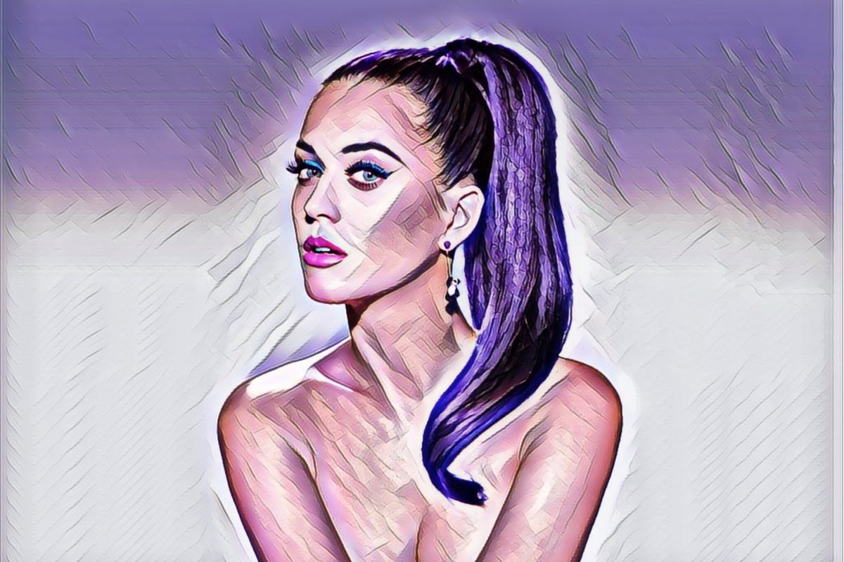 Passionforart.eu Katy Perry 1-4 - Canvas - 50 x 70 cm paars