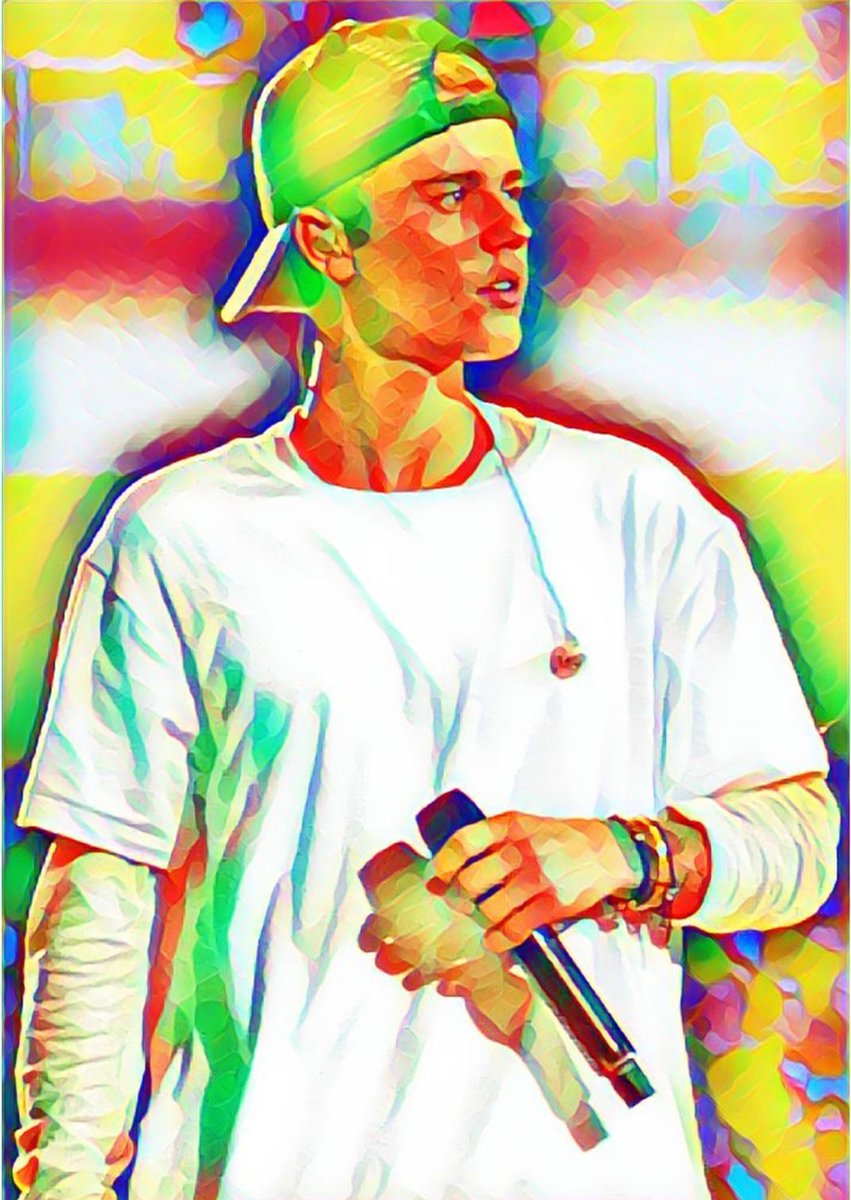 Passionforart.eu Justin Bieber 3-3 - Poster - 30 x 40 cm geel