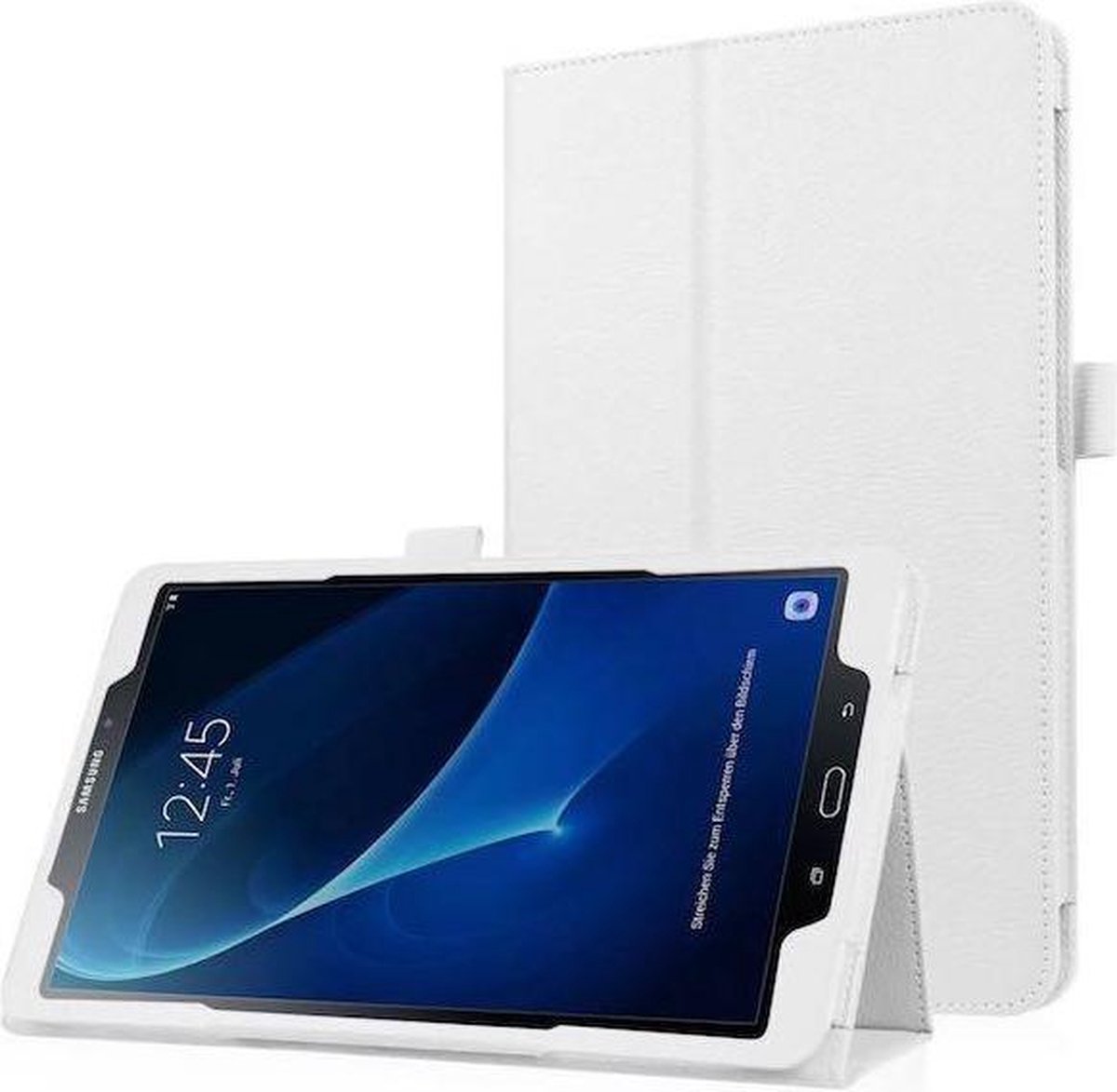 Samsung Galaxy Tab A 10.1 (2016/2018) T580/T585 flip hoes Wit - Merkloos