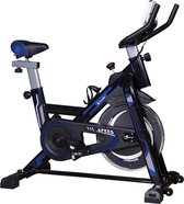 Bol.com BluMill Hometrainer - Fitness Fiets – Spinningfiets - Led Display - Verstelbaar Zadel en Stuur - 0-100% weerstand niveau... aanbieding
