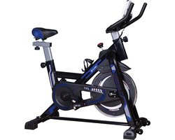 BluMill Hometrainer - Fitness Fiets – Spinningfiets - Led Display - Verstelbaar Zadel en Stuur - 0-100% weerstand niveaus – Trainingscomputer – Tablet & Bidonhouder - Max 120kg