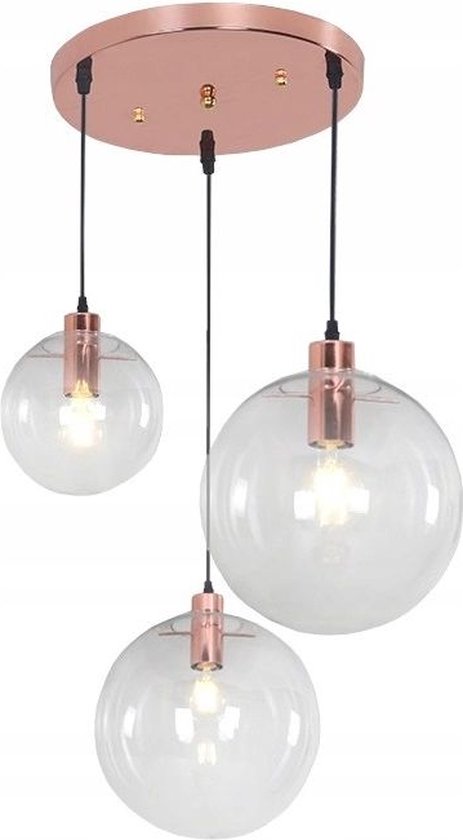 Toolight App038-3CP Lassi Set Lampe Suspendue Rose 30x30x30cm