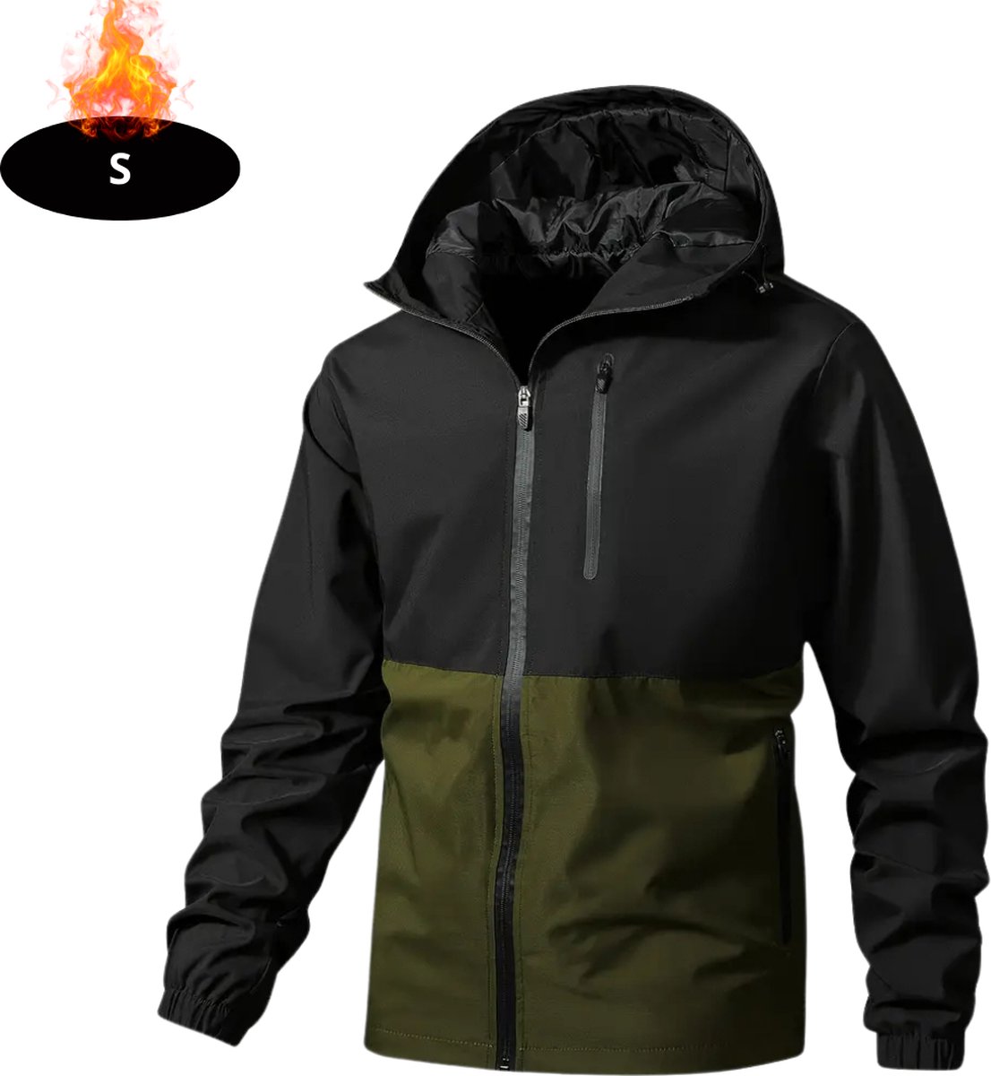 Bovista Windjas Heren Parka Lente & Herfst Jas Volwassen Windjack Windbreaker Outdoor Legergroen