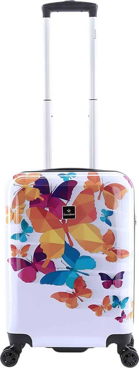 Saxoline Handbagage Harde Koffer / Trolley / Reiskoffer - 55cm (Small) - Butterfly Fun Print - Bedrukt / Small