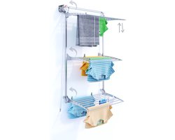 Foxydry Tower 88 cm - 3 droogrekken boven elkaar, inklapbaar en hoogte verstelbaar -bediening links- 88 x 52 x 137 cm
