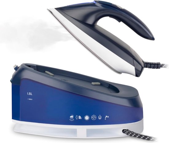 DailySupplies® Strijkijzer - Stoomstrijkijzer met Stoomgenerator - Stoomreiniger - Zwart