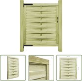 vidaXL Houten Poort - Tuinpoort - Poort 100x125 cm groen geïmpregneerd grenenhout - Grenenhout Poort - Tuingrens - Privacy Scherm