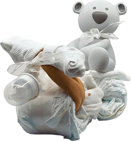 De Zoetebekjes - Gâteau de couches - Cadeau de maternité - Sleesloeber - Grijs