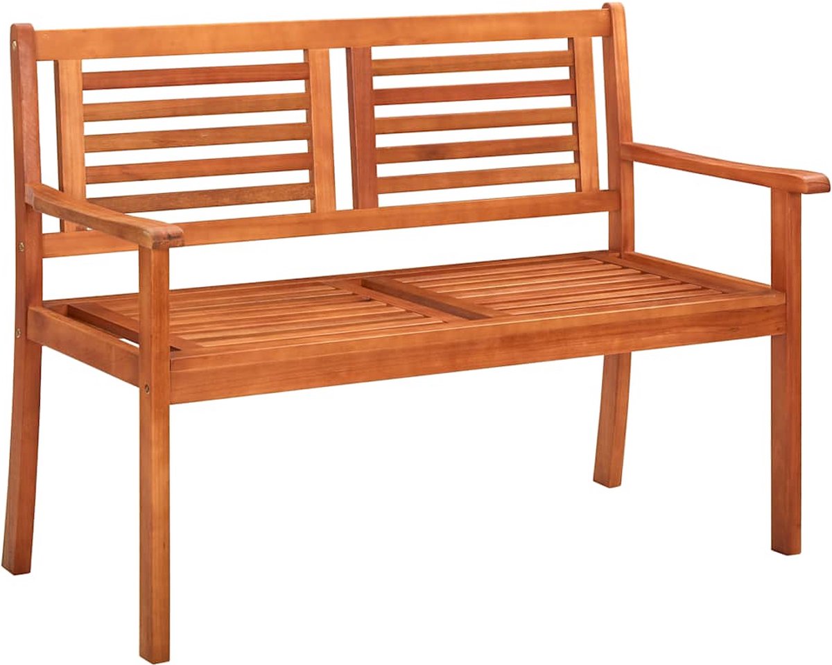 vidaXL Houten Bank - Tuinbank - Tuinbank 2-zits met kussen 120 cm massief eucalyptushout - Buitenbank - Lounge Set - Tuinset