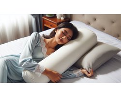 Indische Guling Goeling bantal Pollo Bolster ~95xØ23-25cm. Hard, AirCool™ koudschuim Foam Snippers 1250gram. – NU MET GRATIS BIJPASSENDE SLOOP - met bijvulrits voor jouw Comfort Ergonomisch - Ortho Vital+ Body Pillow voor Zij & Rugligging. #