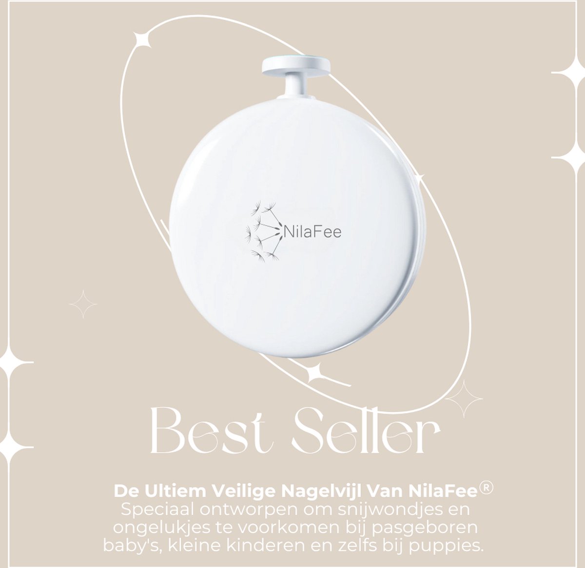 NilaFee®- Electrische Baby Nagelvijl - Inclusief Batterijen - Manicureset - Verzorgingsset - Nagelschaartje - Wit — cadeau in Verzorging - foto 5