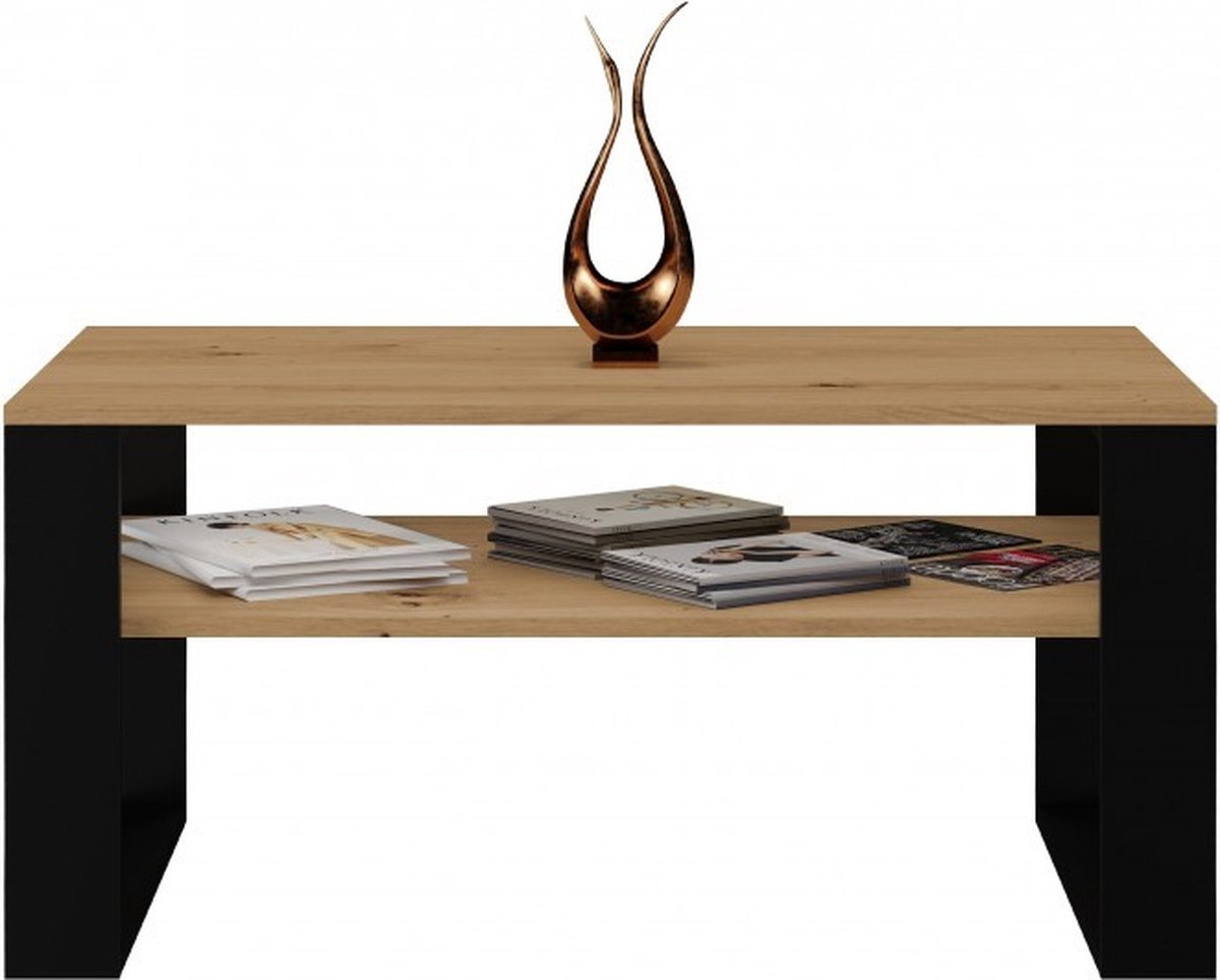 TOP E SHOP Salontafel Modern 1P ARTISAN ZWART ARTISAN EIKEN - ZWART