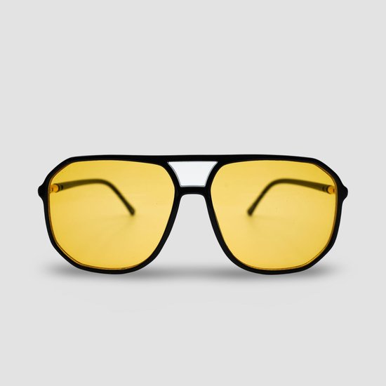 Montuurtjevoorjou - Perfetto Yellow - Zonnebril - Heren - Dames - Festival Bril - Geel lens