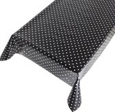 Tafelzeil Dots zwart 300 x 140 cm - Beschikbaar in 11 maten - Geleverd in een koker