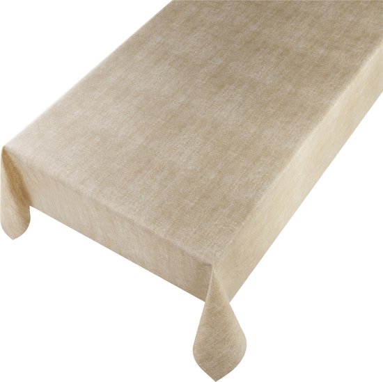 Epinki Tafelkleed, rond, 160 cm, effen, met kwastjes, katoen/linnen