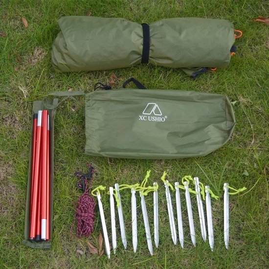 Rustive Kampeertent - Tent voor 1-2 Personen - Tipi Tent - Piramidetent - Waterdicht - 320cm Diameter - Lichtgroen van Rustive — afbeelding 4