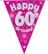 Oaktree - Vlaggenlijn Roze Happy 60th Birthday
