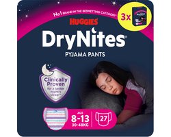 Huggies DryNites luierbroekjes - meisjes - 8 tot 13 jaar (30-48 kg) - 27 stuks - voordeelverpakking