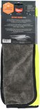 Chiffon Valma microfibre en emballage, jaune vif avec verso gris.