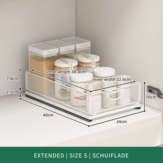 Oungy 4-delige keukenkastdeur, opbergdoos, keukenkastdeur, organizer