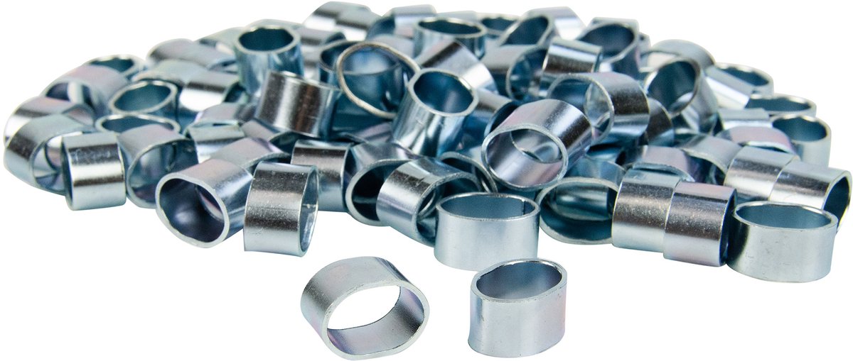 Afdekzeilwinkel - Stalen kabelklem voor 6mm, 8mm en 10mm elastisch koord 100 stuks