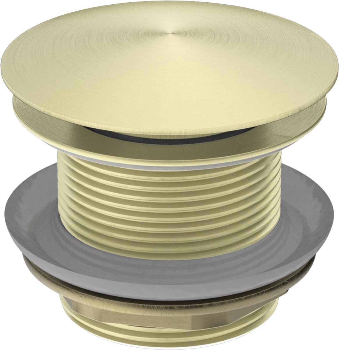 Owen & Finch Bad Afvoerplug (Clickwaste) – Geborsteld Champagne Goud | Brushed Champagne Gold – Luxe Messing Klikplug voor Bad