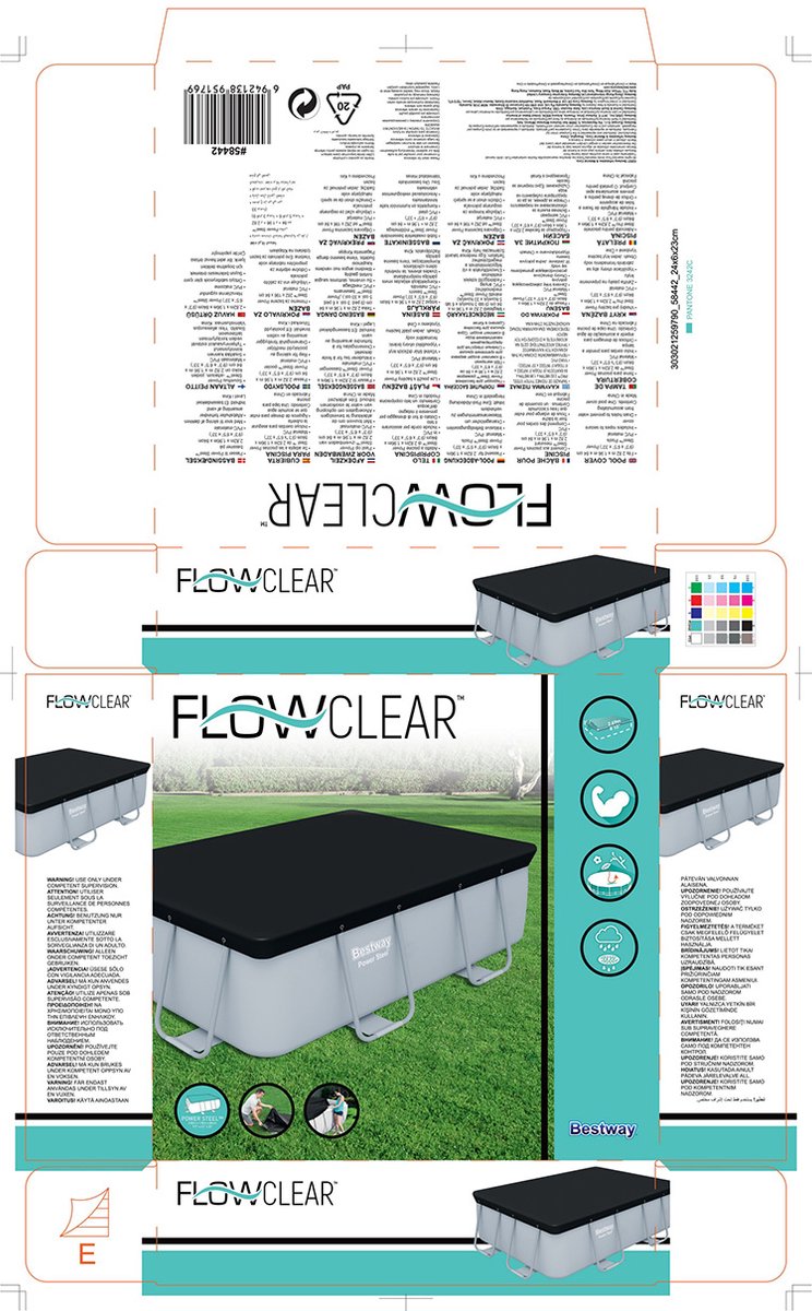 Bestway Flowclear cover for Power Steel - Rectangular 282 cm