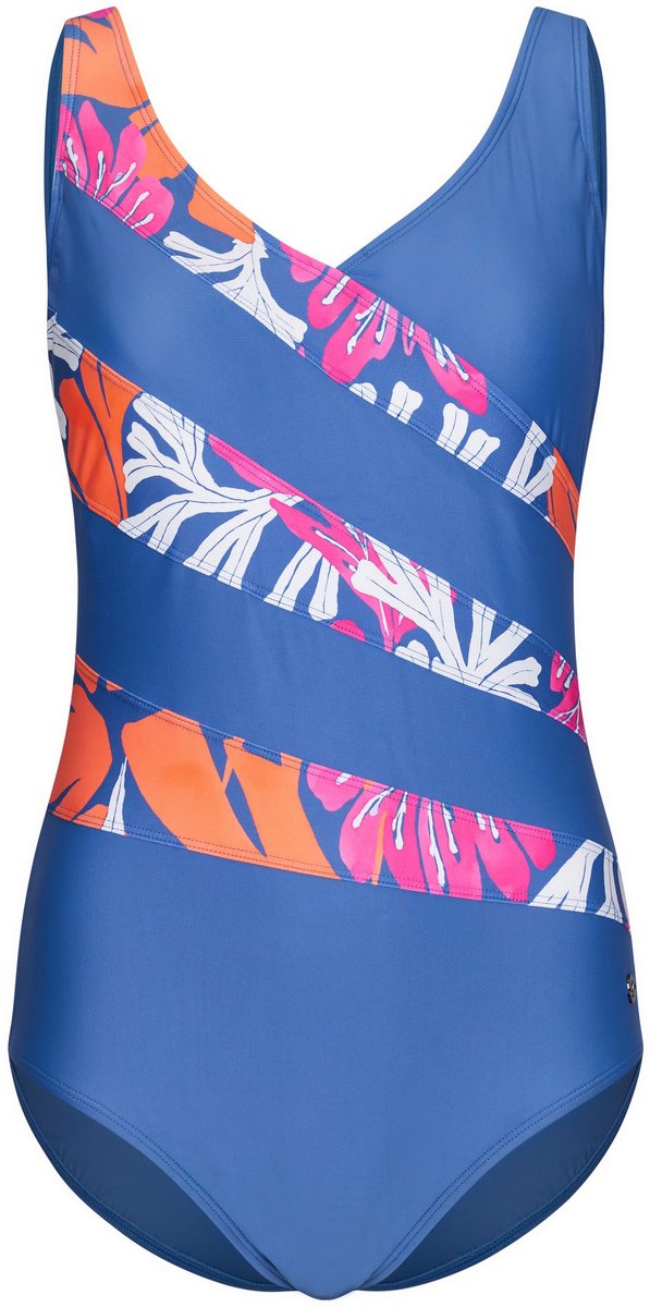 Pastunette Dames Badpak Pastunette - Coral Flower - Corrigerend blauw
