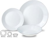 Bol.com Kinghoff Serviesset – 18 delig Bordenset - Servies 6 persoons -Tijdloze Elegantie met Zilveren Accenten aanbieding