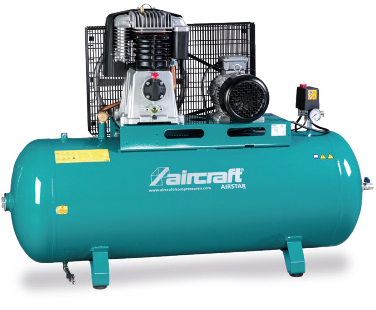 Zuigercompressor 4 kW 10 bar 500L 520 l/min 400V Aircraft AIRSTAR 703/500/10H