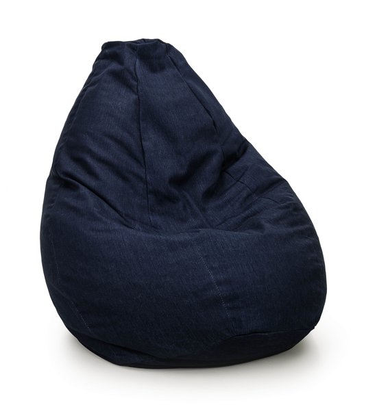 Drop & Sit - denim robuste - pouf compact - 180L - jeans - bleu foncé - pour l'intérieur