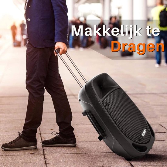 Pyle Bluetooth Luidspreker - 1200 W Draagbare Speaker - 30 cm Subwoofer - LED Batterij Indicatorlampjes met Ingebouwde Oplaadbare Batterij - MP3, USB, SD-Kaartlezer - Draadloze Microfoon — afbeelding 4