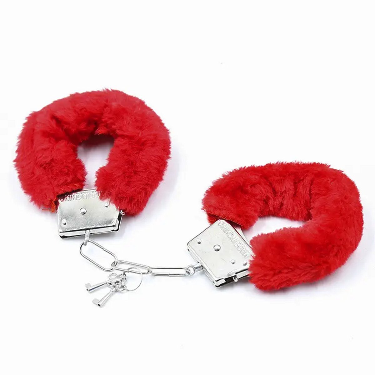 Goedkoopste Erotische Fluffy Handboeien met Sleutel – Perfect voor een Speelse & Spannende Nacht | Zacht, Comfortabel & Verstelbaar - Rode kleur