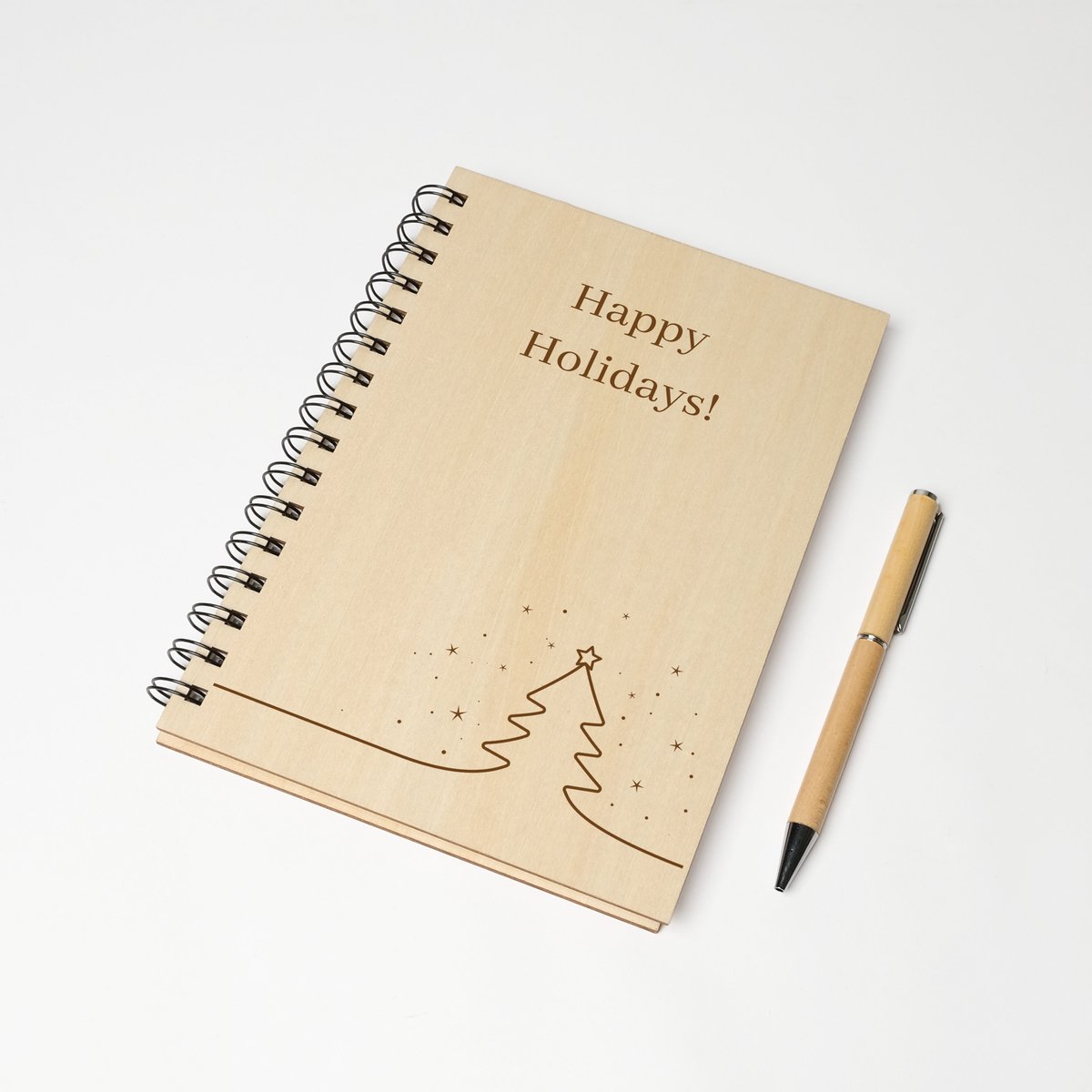 Notitieboek A5 - Luxe balpen - Kerstcadeau - Kerst - Notitieboek - Cadeau mama - Cadeau papa - Cadeau - A5 notitieboekje - HAPPY HOLIDAYS - kerstcadeau man - kado papa - kerst