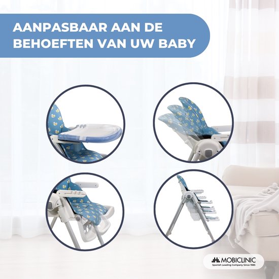 Mobiclinic Simba - Kinderstoel - Met wielen - Evolutionair - Verstelbare hoogte - Opvouwbaar - Afneembaar blad - Veiligheidsharnas - Eend van Merkloos — afbeelding 3