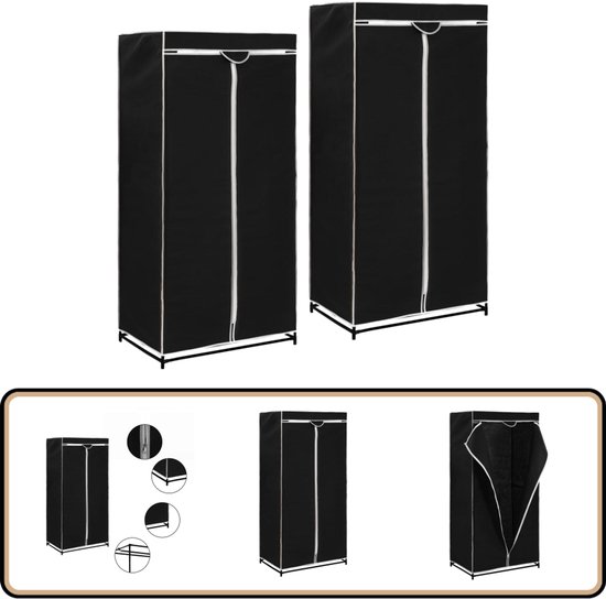 vidaXL Kledingkast 3-laags Klerenkast Kast Garderobe Opbergkast Opslagkast Kasten Opbergmeubel Kledingkasten Klerenkasten Opslagmeubel Meubel