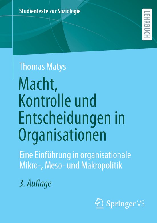 Studientexte zur Soziologie- Macht, Kontrolle und Entscheidu ... - cover