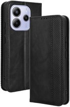 Étui Coverup - Adapté à l'étui Xiaomi Redmi Note 14 4G - Étui Coverup Vintage Book - Zwart