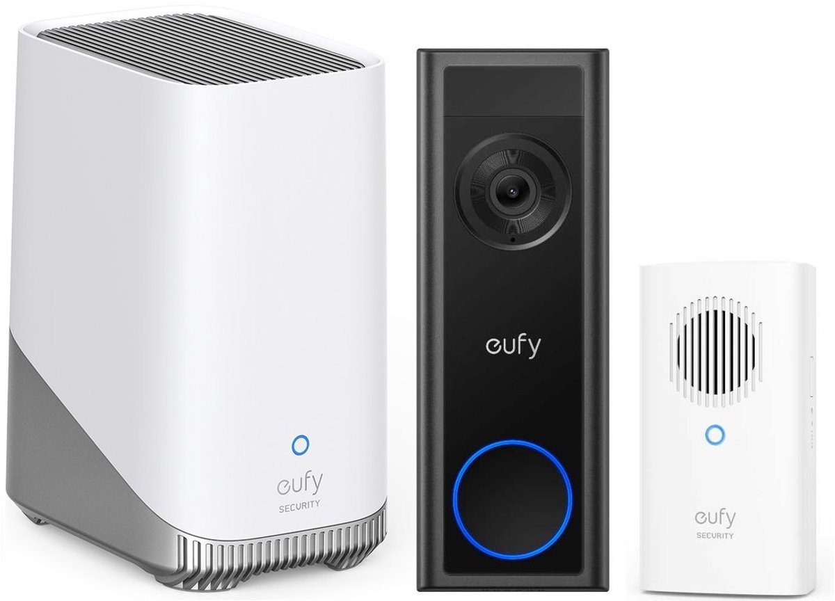 eufy Security C30 2K Draadloze Video Deurbel 2K FHD op accu + Chime + eufy HomeBase 3 S380 - Bundel