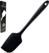 HI NATURE™ Spatels - Spatel silicone - Siliconen spatel BPA vrij - Spatula - Spatelset - Keukenspatel - Pannenlikker - Bakspaan - Keukengerei - Roeren | hittebestendig - Anti-aanbak - Keuken gerei (Zwart)