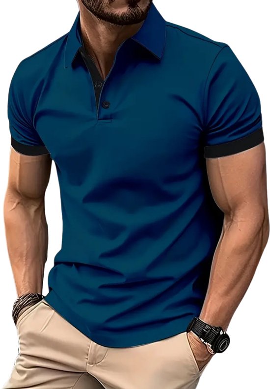 Nivard Golf Shirt Heren - T-shirt - Golfkleding - Golfen - Golf Accessoires - Polo Shirt - Blauw - Maat XS van Merkloos — afbeelding 2