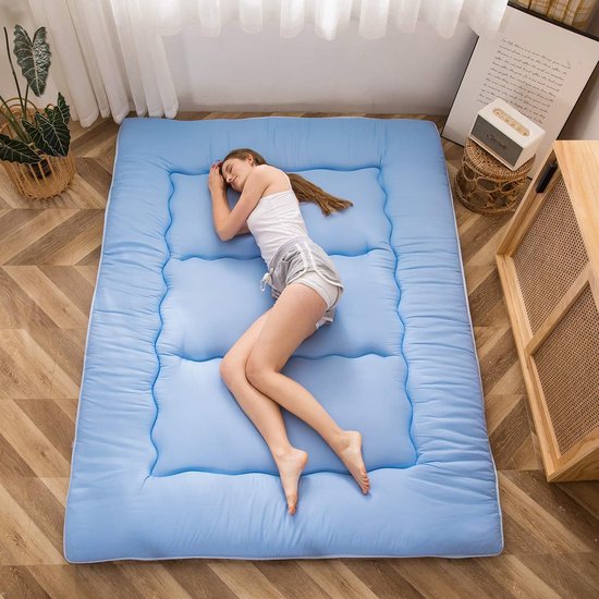 Japanse Vloermatras Extra Dikke Futon Vloermatras Futon Matras Opvouwbaar Vloerbed Kampeermatras Futon Traditionele Slaapmat Tatami Mat(White, 120x200cm