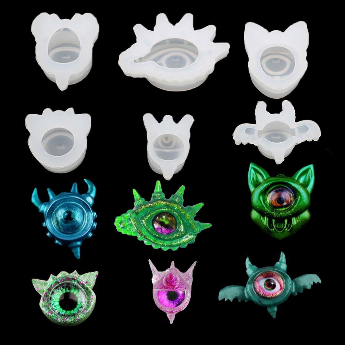 6 Stuks Duivelsoog Epoxyhars Mallen voor Halloween Decoratie - Sieraden en Ambachten