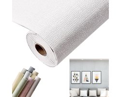 Home & Marker - Zelfklevend Behang Dik - 35 x 500 cm - Voor Woonkamer & Slaapkamer - Vinylbehang - Waterdicht - WALLPOSH white