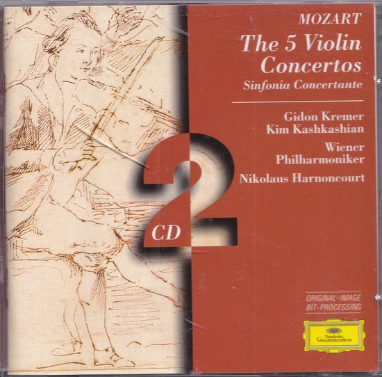 2CD The 5 Violin Concertos - Wolfgang Amadeus Mozart - Gidon Kremer (viool), Kim Kashkashian (piano), Wiener Philharmoniker o.l.v. Nikolaus Harnoncourt