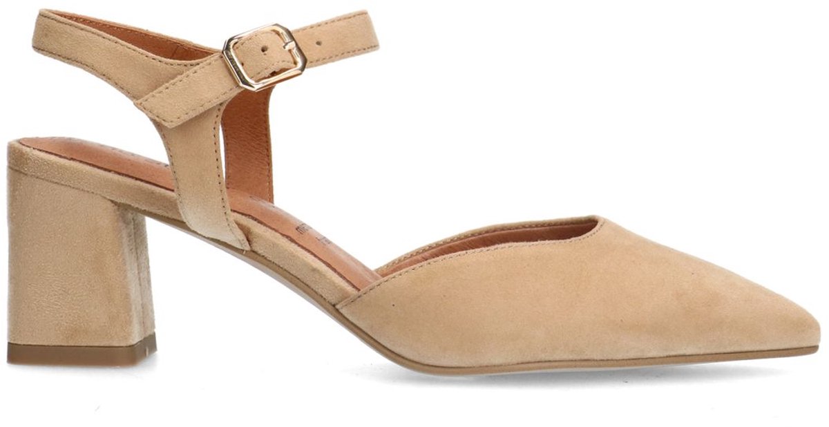 No Stress - Dames - Beige suède slingbacks - Maat 36