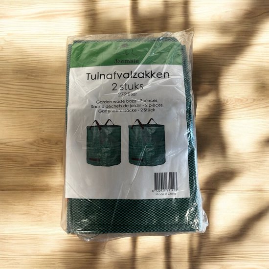 Tuinafvalzak - Set van 2 - Groen - 2x 272 liter - 77 x 67 cm - Tuinafvalemmer - Tuinafvalzakken opvouwbaar - Tuinzak — afbeelding 2