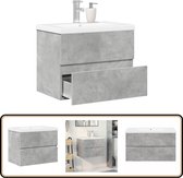 Ensemble de meubles de salle de bain vidaXL - 2 pièces - Gris béton - Ensemble de meubles de salle de bain - Ensemble de salle de bain - Meubles de lavabo