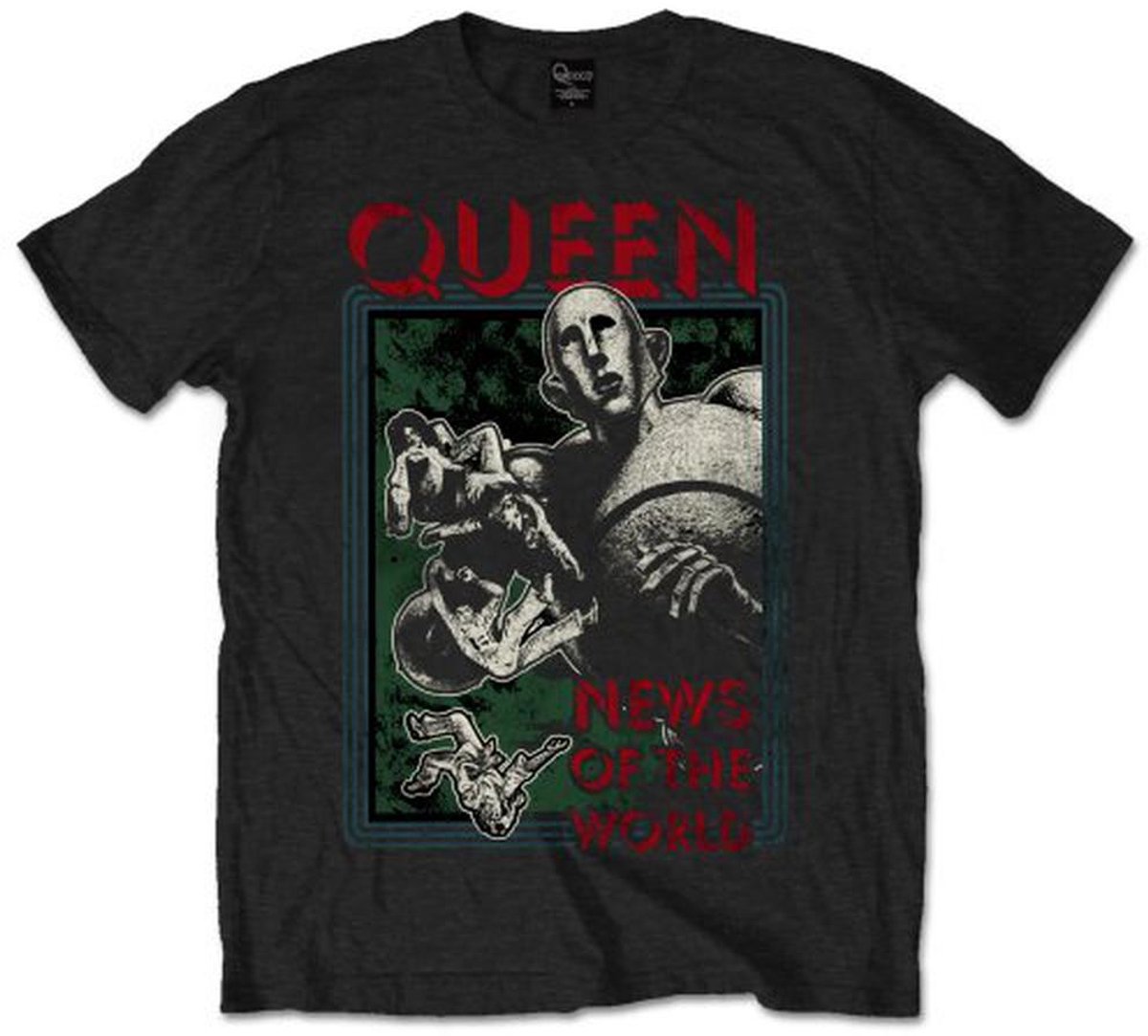 Queen - News Of The World Heren T-shirt - S - Zwart